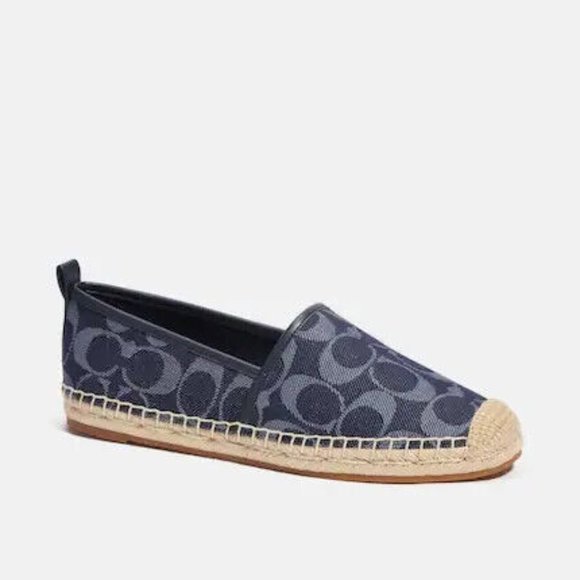 Coach Codi Espadrille Shoes In Signature Jacquard Denim - Picture 1 of 5
